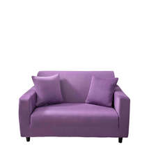 Anyhouz 2 Seater Sofa Cover Plain Purple Style and Protection For Living Room So - £36.91 GBP