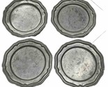 Lot of 4 Crown Castle Ltd. Pewter Bread / Dessert Plates Made in USA. 6.25&quot; - $21.78