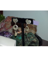 Stunning Sterling Silver Artisan Long Dangle Earrings Post Pierced Heart... - $79.19