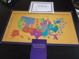 Complete Set First State Quarters Of The United States Collector&#39;s Map 1999-2008 - £56.10 GBP