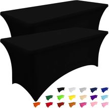 Elegant Rectangular Stretch Tablecloth 2-Pack – Perfect for Banquets &amp; P... - $30.64
