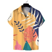 Pink Mens Hawaiian Shirts 2022 Summer Short Sleeve Tropical Aloha Shirts Men Qui - £47.02 GBP