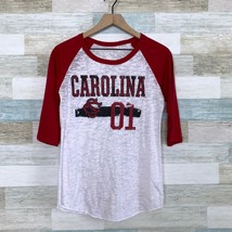 South Carolina Gamecocks Raglan Burnout Tee Red White 3/4 Sleeve Womens ... - $14.83
