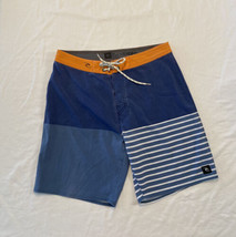 Ripcurl Mirage Boardshorts Blue Orange Mens Waist 32” Back Pocket Stripes - £12.19 GBP