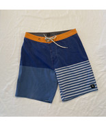 Ripcurl Mirage Boardshorts Blue Orange Mens Waist 32” Back Pocket Stripes - £12.33 GBP
