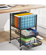 TOOLF 3-Tier Rolling File Cart, Metal File Organizer with Two Sliding Fi... - $169.16