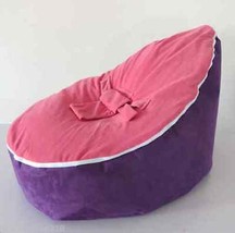 Purple Baby Bean Bag Children Beanbag Cover No Filling with Rose Fronter/ Zipper - £39.95 GBP