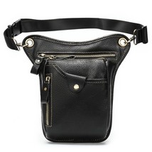 Leather Leg Bag In Waist Pack Motorcycle Fanny Pack Belt Bags Phone Pouch Travel - £43.19 GBP