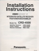 Pansonic Videocipher II Model No. CRD-4500 Integrated Statellite Receive... - $5.00