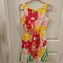 LILLY PULITZER Aleesa Floral Cotton Dress Sz 2 Preppy Summer Resort - $44.55