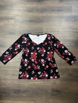 Ann Taylor Factory Women&#39;s Size Small Pink Floral Blouse Top Long Sleeve... - $11.86