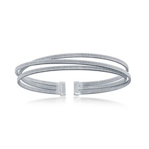 Sterling Silver Triple Wire Designer Bangle, Bonded with Platinum - £157.68 GBP