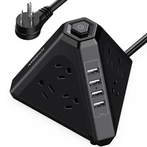 Power Strip Surge Protector Tower, 3-Side Triangle Outlet With 9 Ac Multiple Out - £30.80 GBP