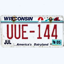 2005 United States Wisconsin Dairyland Passenger License Plate UUE-144 - £14.85 GBP
