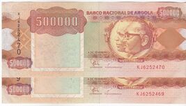 Angola,500000 Kwanzas,1991 Émission, (Ensemble 2) IN Consécutives, - $9.57