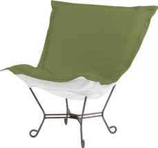 Pouf Chair HOWARD ELLIOTT Seascape Willow Yellow-Green Green Sunbrella Acrylic - £956.28 GBP