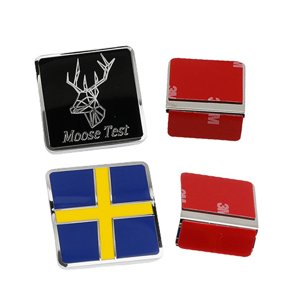 1Piece Swedish Sweden Flag Moose Test Elk   Refit Car Grille Front Grill Emblem  - £86.66 GBP