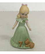 Vintage growing up Birthday girl figurine age 7 blonde hair green dress ... - $368.33 MXN