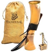 Horn Drinking Horn with Stand, Brown, 20 fl oz - £43.51 GBP