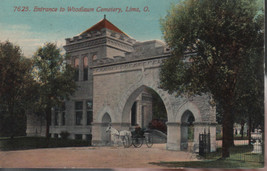 7625 Entrance to Woodlawn Cemetery Lima Ohio Vintage Postcard - £1.39 GBP