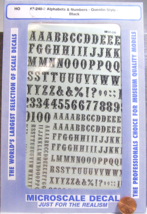 Microscale Model Train Decals HO 67-240-2 Alphabets &amp; #&#39;s Quentin Style ... - $6.95