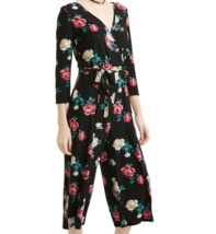 No Boundaries Black Floral Cropped Jumpsuit Plus Size 3X-21 - $19.99