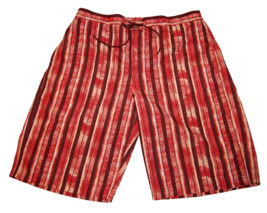 Hugo Boss Brown Striped Mens Sweat Shorts Beach Athletic Size XL NEW - $43.64