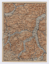 1905 Original Antique Map Of Lago Di Como Lake Lugano Switzerland / Italy - £21.39 GBP