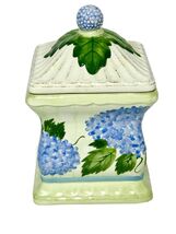 Garden Hydrange Cookie Jar Planter Floral Jay Import Flower Rubber Seal ... - $367.02 MXN