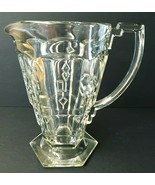 Vintage Pressed Glass Pitcher 9&quot; x 6&quot; or 8&quot; With Handle Geometric Designs - €14,63 EUR