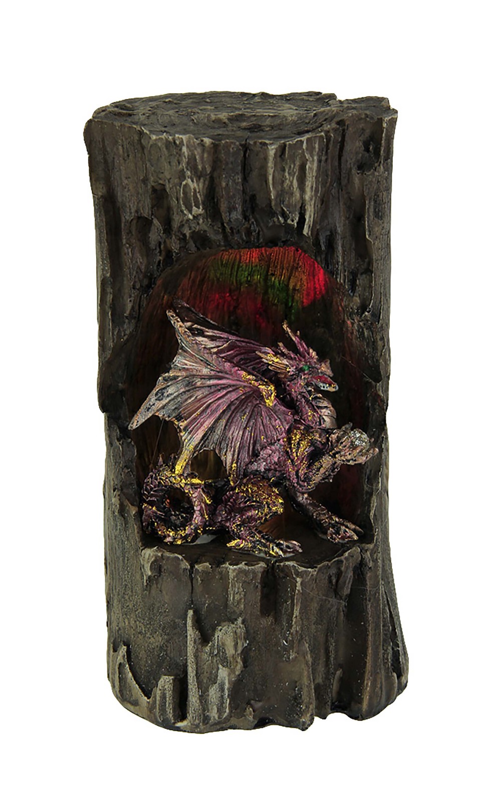 Primary image for Zeckos Dragon Holding Orb In Old Log Statue with Color Changing LED Lights