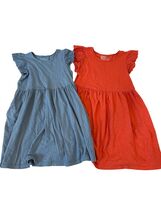Cat &amp; Jack Girls Flutter Sleeve Dresses 2-Pack Blue &amp; Red Medium (8) 100... - $7.68
