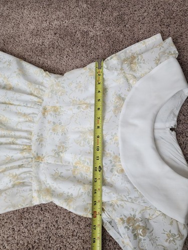 Vintage 80s Romantic Cottagecore Kei Fashion yellow Rose fit flare Dress W27" Item image 4
