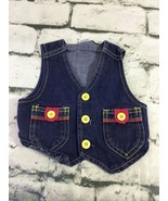 Vintage Jet Set Denim Vest Toddler Size 1 100% Cotton Doll Or Bear Clothes - £8.88 GBP