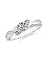 Angara Natural Three Stone Diamond Twisted Vine Ring in 14K Solid Gold (... - $2,269.00