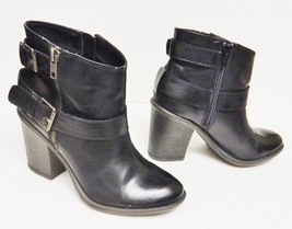 MIA Mabel Ankle Boots Booties Straps Zippers Western Black Women&#39;s Size 7 - £26.51 GBP