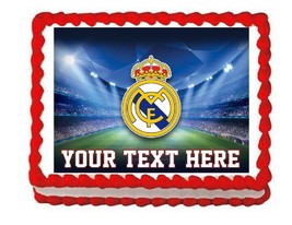 Soccer Real Madrid party edible cake image cake topper frosting sheet decoration - £7.98 GBP