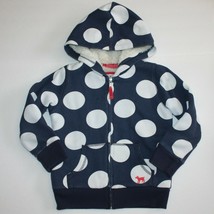 Mini Boden Girl&#39;s Shaggy Lined Zip Through Blue Polka Dot Hoodie Jacket size 3 4 - £32.04 GBP