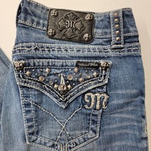 Miss Me Jeans Womens Straight Leg 29 Distressed Bling (30/30) Blue JE428... - £22.13 GBP