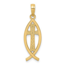 14k Ichthus Fish Pendant D3741 - £89.81 GBP