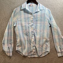 VTG Pastel Button UP Plaid Shirt Women’s Size 10 USA - $10.80