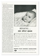 Print Ad Morris Plan Bankers Silver Spoon Vintage 1937 3/4-Page Advertisement - £7.66 GBP