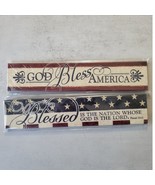 Pair of Patriotic Magnets God Bless Red White and Blue - $16.24 CAD