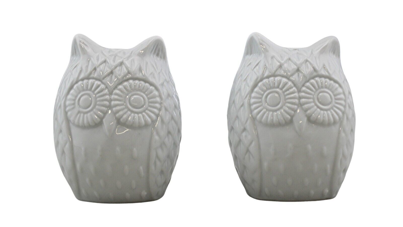 Retro Style Owl Salt &amp; Pepper Shaker Set Ceramic Kitchen Décor White - $9.89