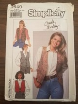 1989 Misses&#39; Lined Vests Pattern Christie Brinkley Simplicity 0640 Size ... - £5.29 GBP