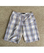 VANS OFF THE WALL Men&#39;s Size 32 Plaid Check Shorts. White Brown Blue. - £11.79 GBP