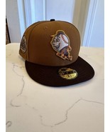 NY Mets Mr Met Fitted Cap Size 7 7/8 Brown Color  - £27.25 GBP