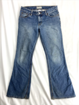 BKE Womens Size 29x31 1/2 Trail Flare Blue Denim Jeans Split Hem Torn Distressed - £16.67 GBP