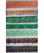 135 Yards Fall Colors Orange Brown Green Lace Ribbon Doll Lingerie Trim ... - £13.29 GBP