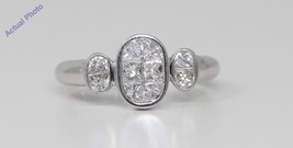 18k White Princess Diamond Oval modern chic stylish Ring (1.08 Ct H VS) - $2,063.64